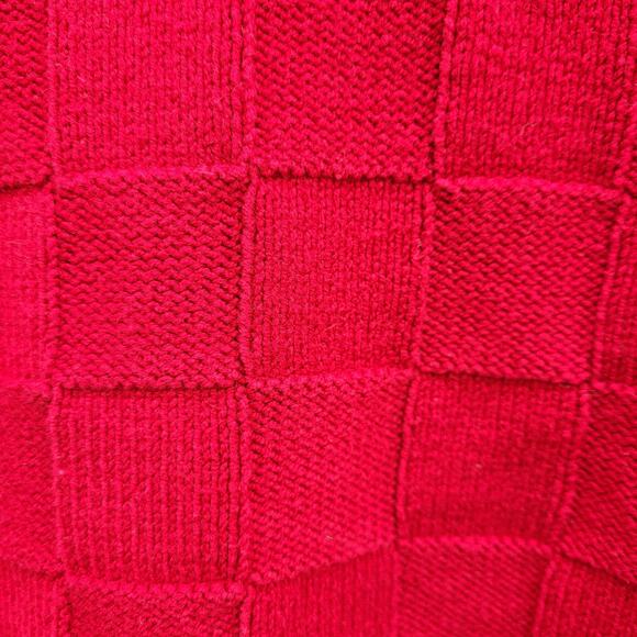 Gymboree Girl's Red Basketweave Button Front Sweater Holiday Pom Poms sz Small - Picture 8 of 10